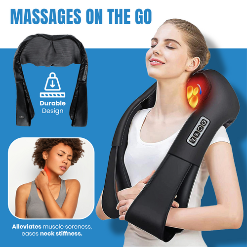 Pursonic 3D Shiatsu-massagekudde med värme för nacke och rygg